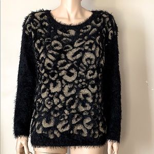 Joseph A. Black fuzzy sweater Size M